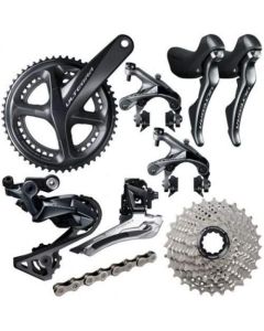 Shimano Ultegra Di2 Group set.  Includes front and rear derailleur, rim brakes, control levers